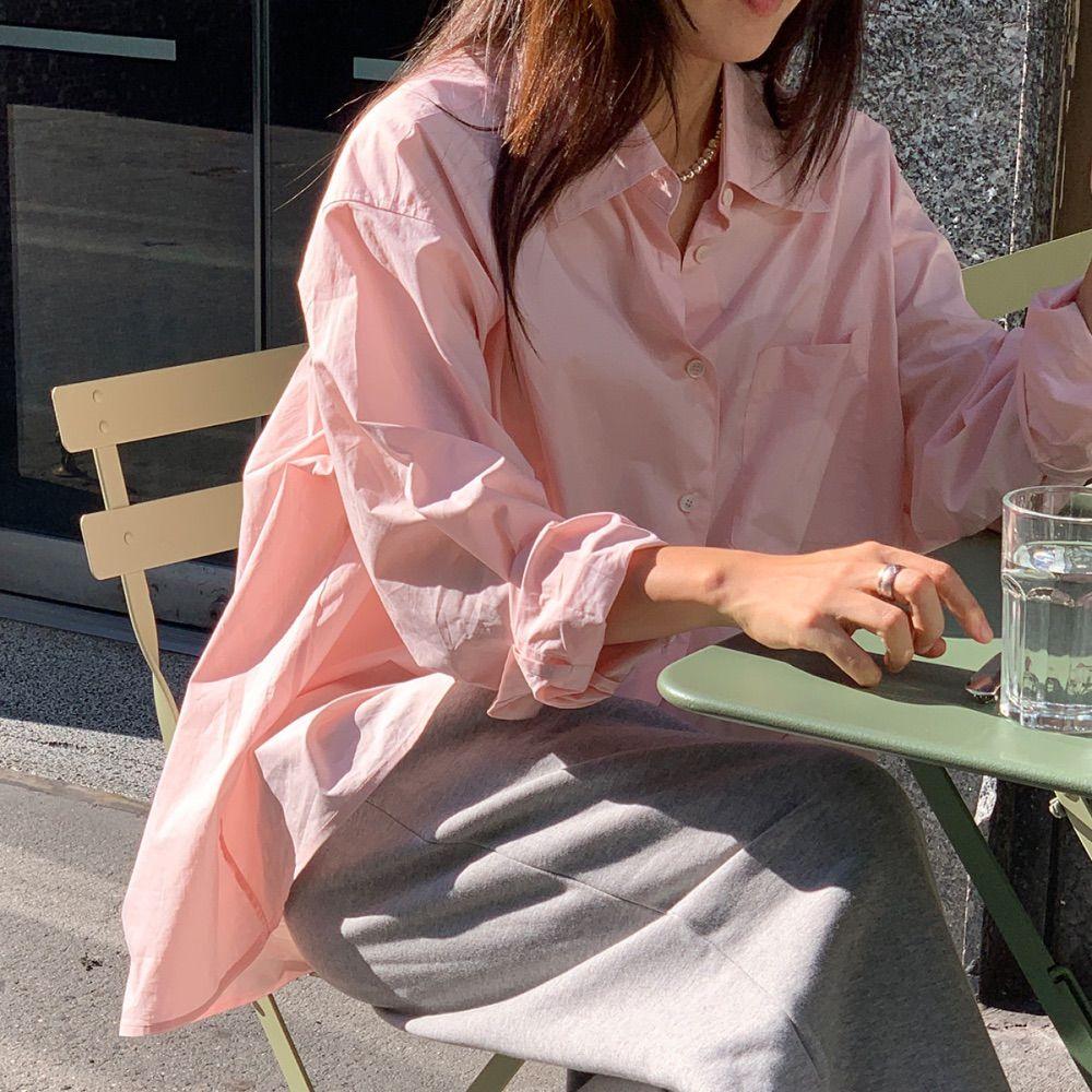 a cotton over shirt (pink)