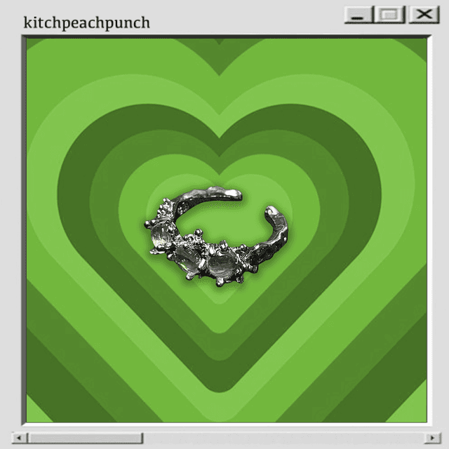 키치 y2k 하이틴 펑크 원석 오로라 오픈링 반지