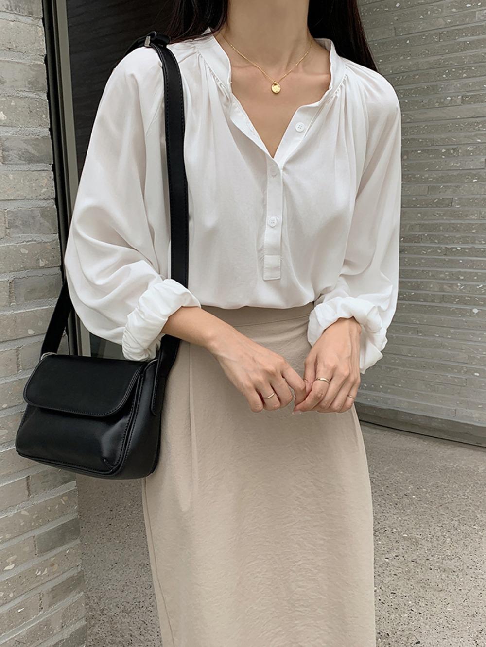 [MADE]미르닌 셔링 블라우스 (S-L)