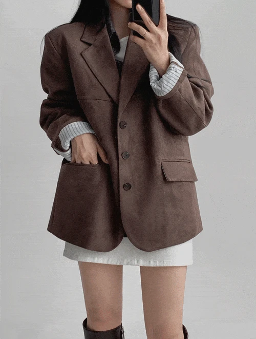 라이닝스웨이드자켓 -2color