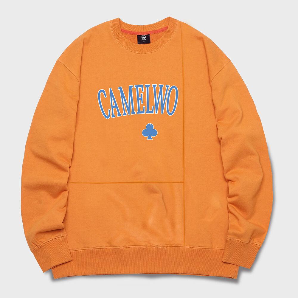 클로버 로고 컷팅 스웨트셔츠(라이트오렌지)