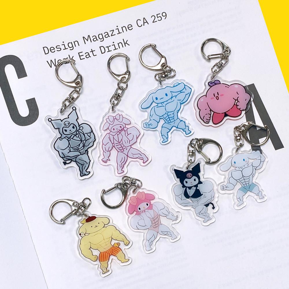 키치 산리오 근육 트리오 아크릴 키링 (8 options)