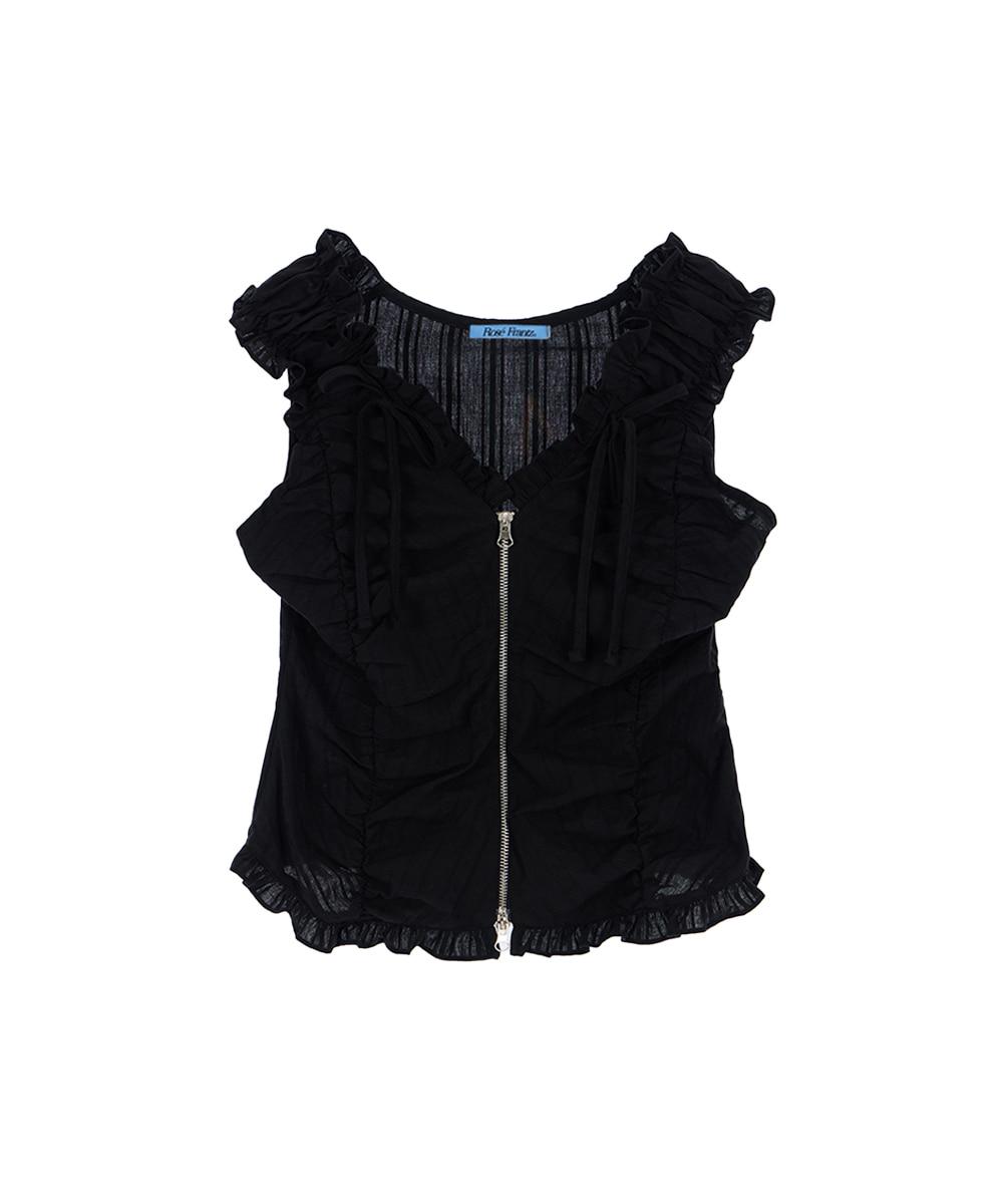 로제프란츠 Two-way Frill Ribbon Sleeveless [Black]