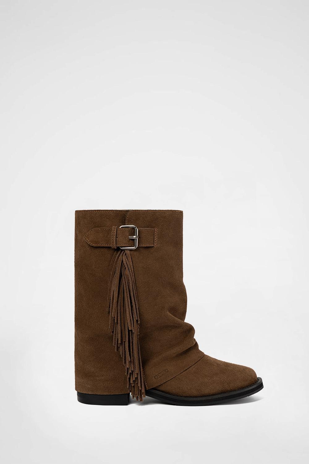 PREA FRINGE MID BOOTS BROWN