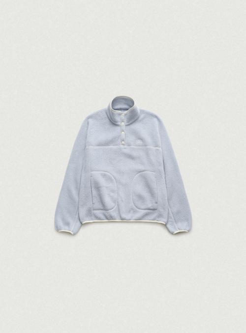 Pove Fleece Half-Snap Pullover_Light Blue