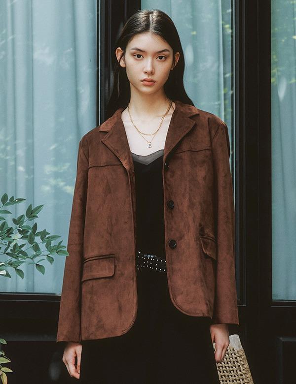 [유니/지우 PICK] 페이크 스웨이드 자켓_RMJKF4TR99