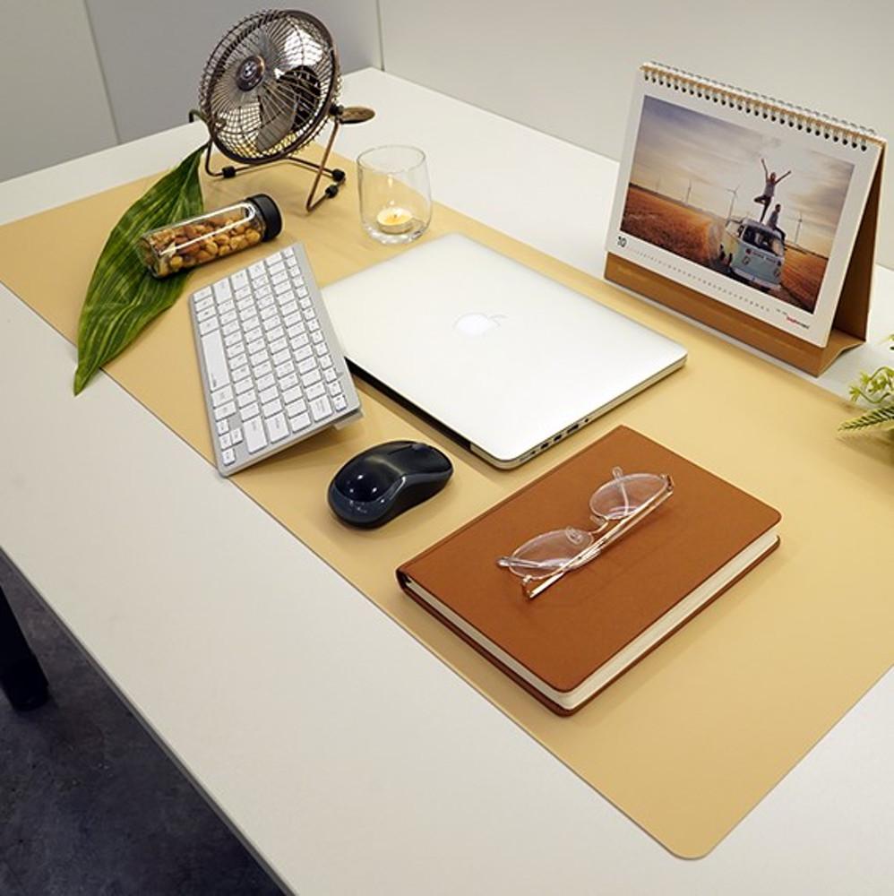 라온 맞춤 주문제작 고급 데스크매트 가죽 보호 책상매트 깔판 덮개 패드 대형 와이드