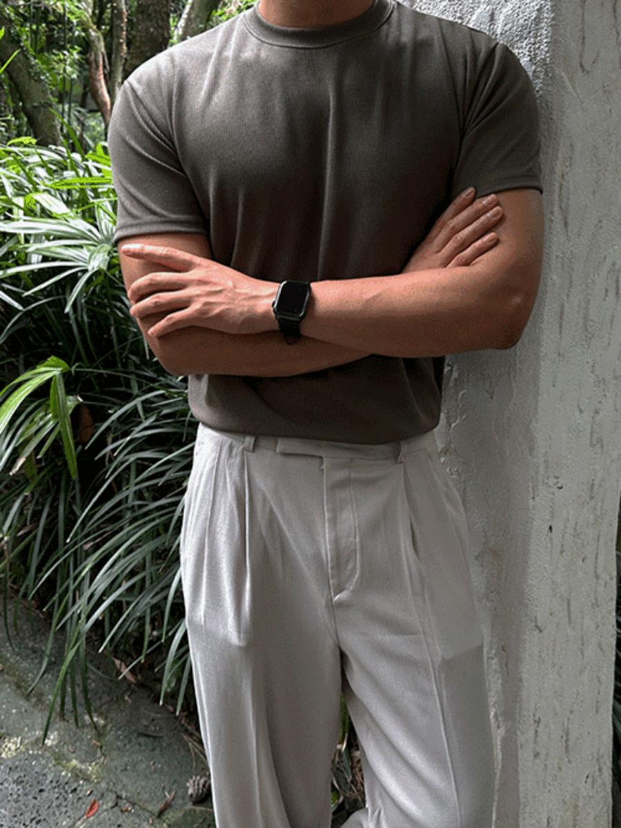 [1+1] 보떼 자가드 머슬핏 반팔티 (6col)