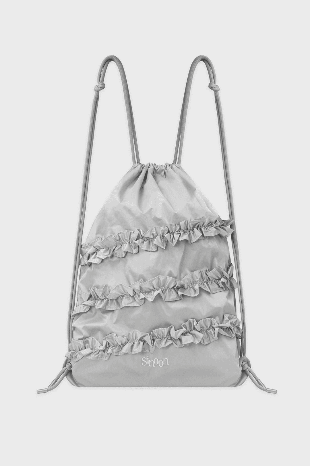 Ruffle String Bag (Silver)