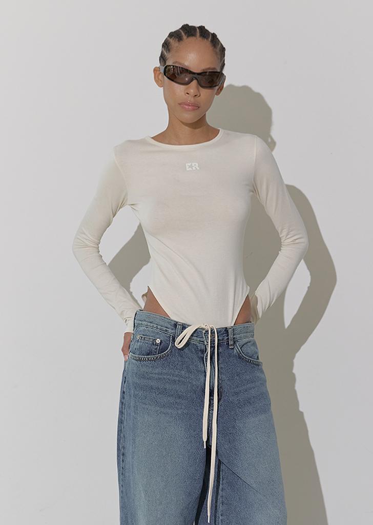 LINE BODY SUIT, BEIGE