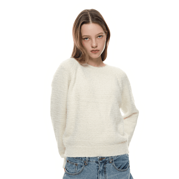 [4th Re-order] Canvas tag round knit _ Ivory