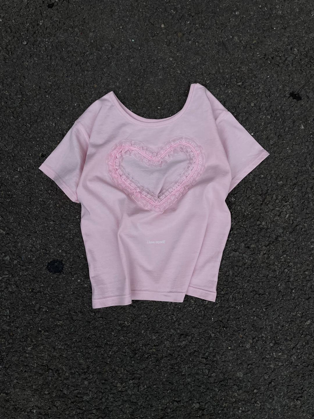 Slogan Short Sleeved T-shirt, baby pink (slim-fit)