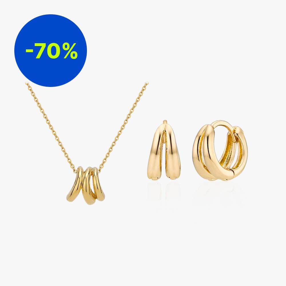 모던 커브 링 세트(귀걸이+목걸이)