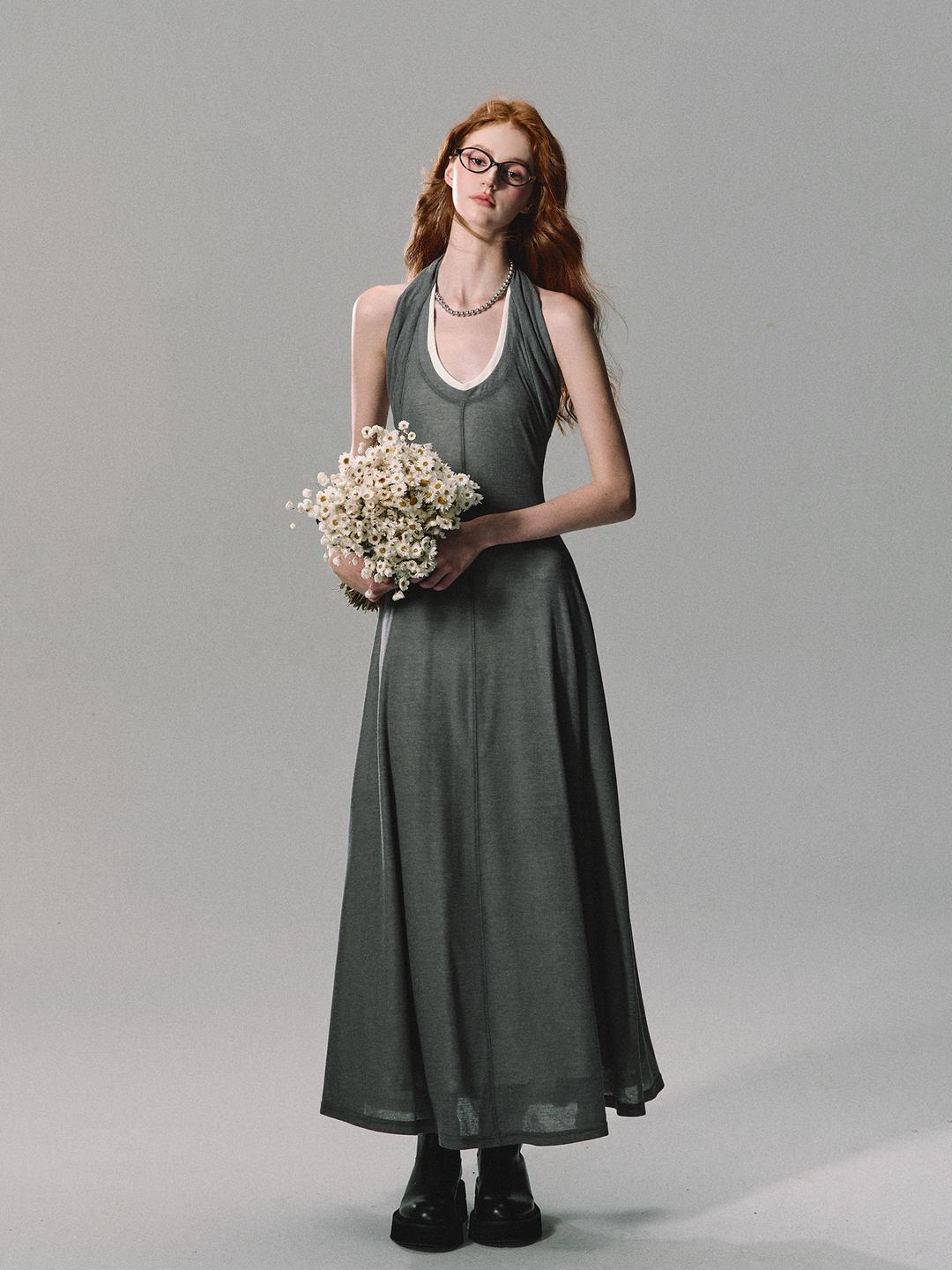 [OAK MOO] "Nile Garden\"  Sleeveless Maxi Dress