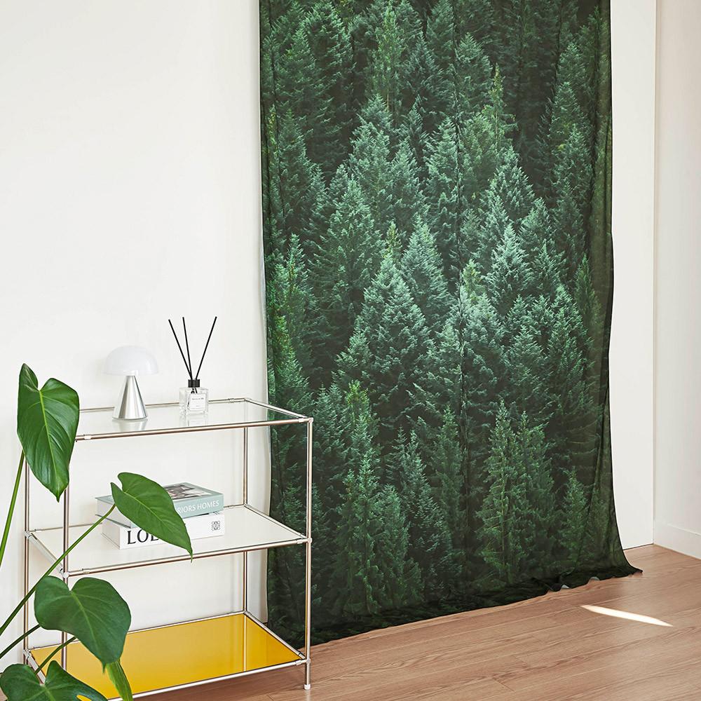 비침없는 쉬폰 패브릭 포스터 가리개커튼(포레스트)
