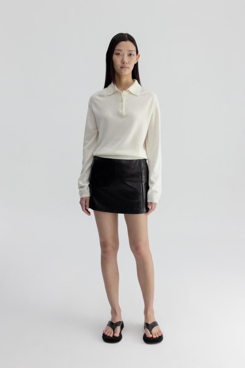 CLASSIC FAUX LEATHER MINI SKIRT (BLACK)