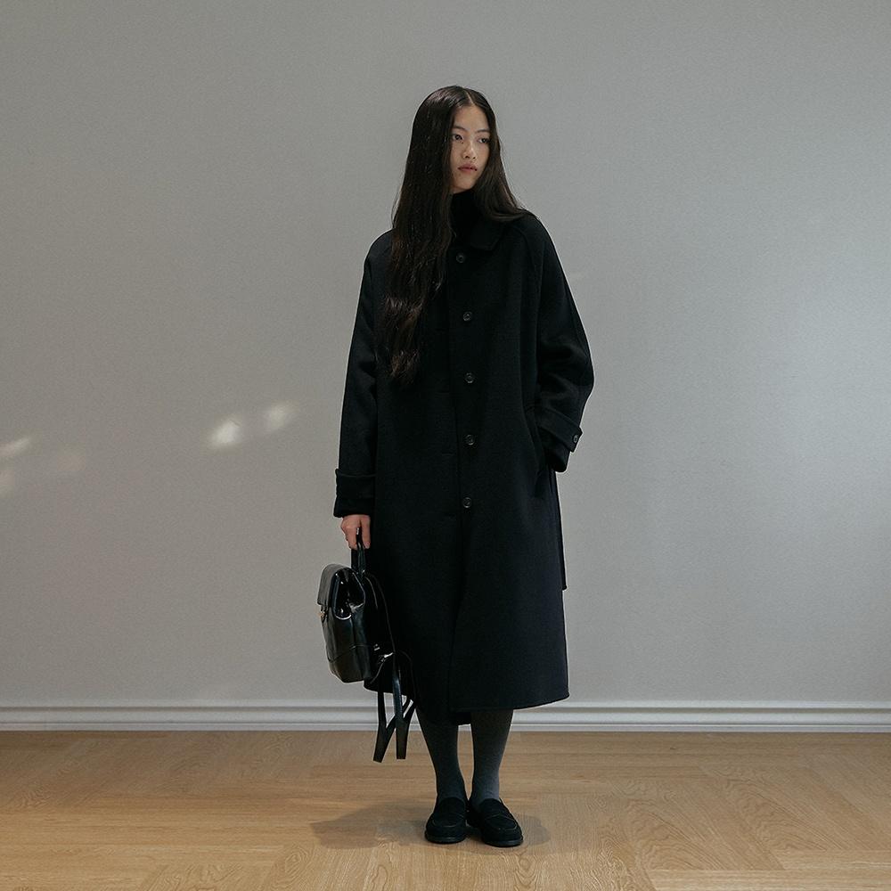 Raglan Handmade long coat - Black
