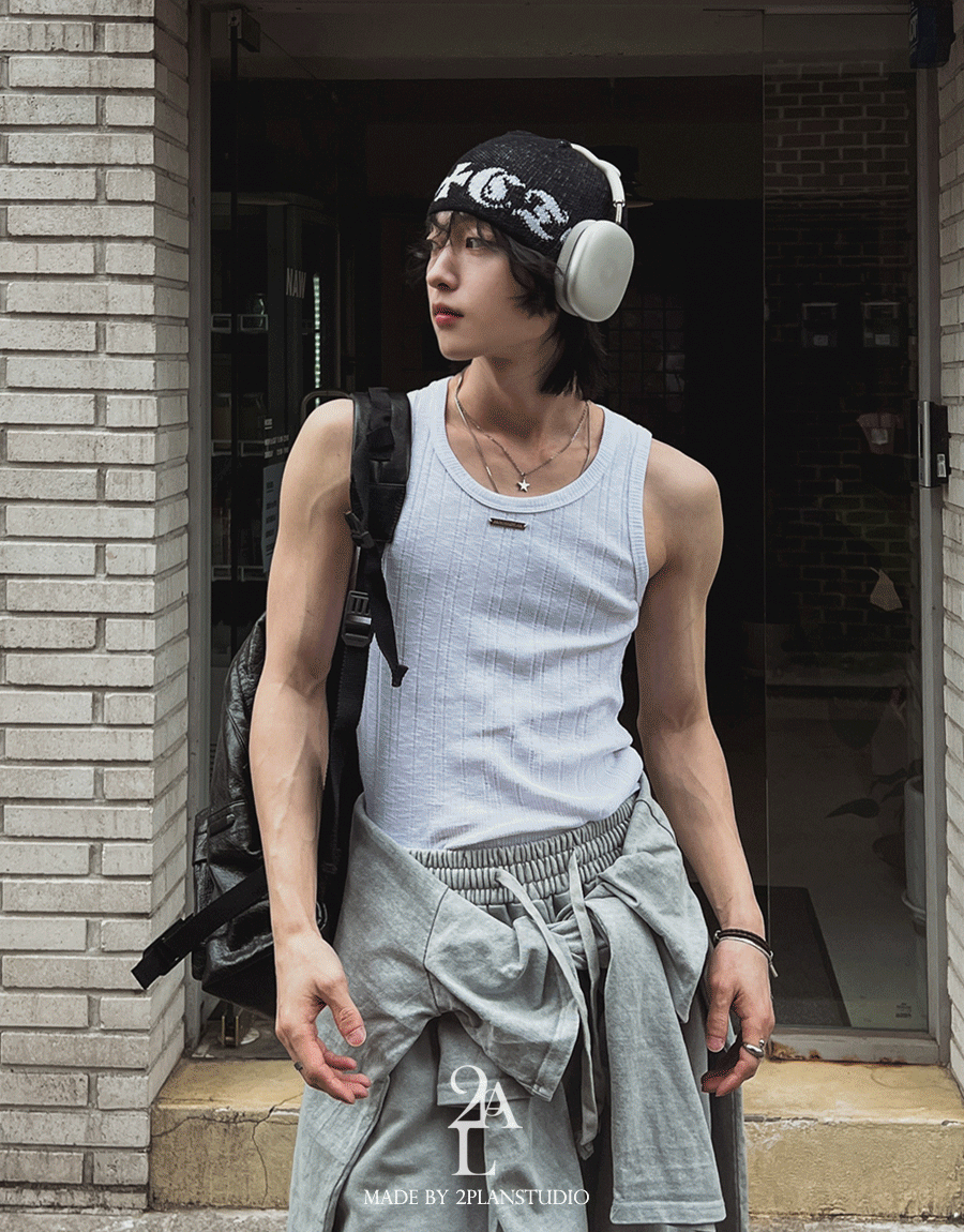 [LAN ARCHIVE/누적3천장] Signature ribbed sleeveless (2 color)