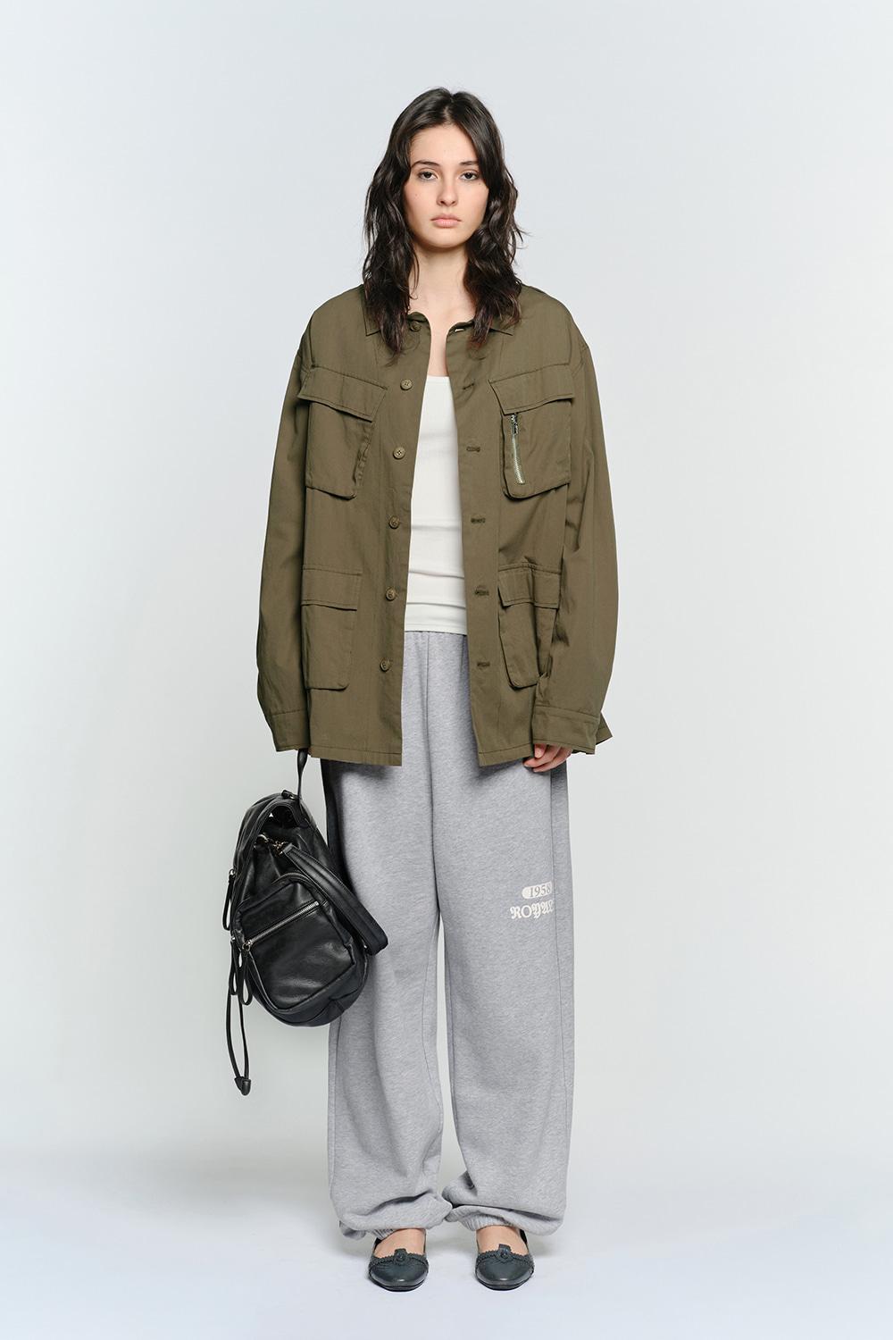 LOOSE FIT SAFARI JACKET, KHAKI