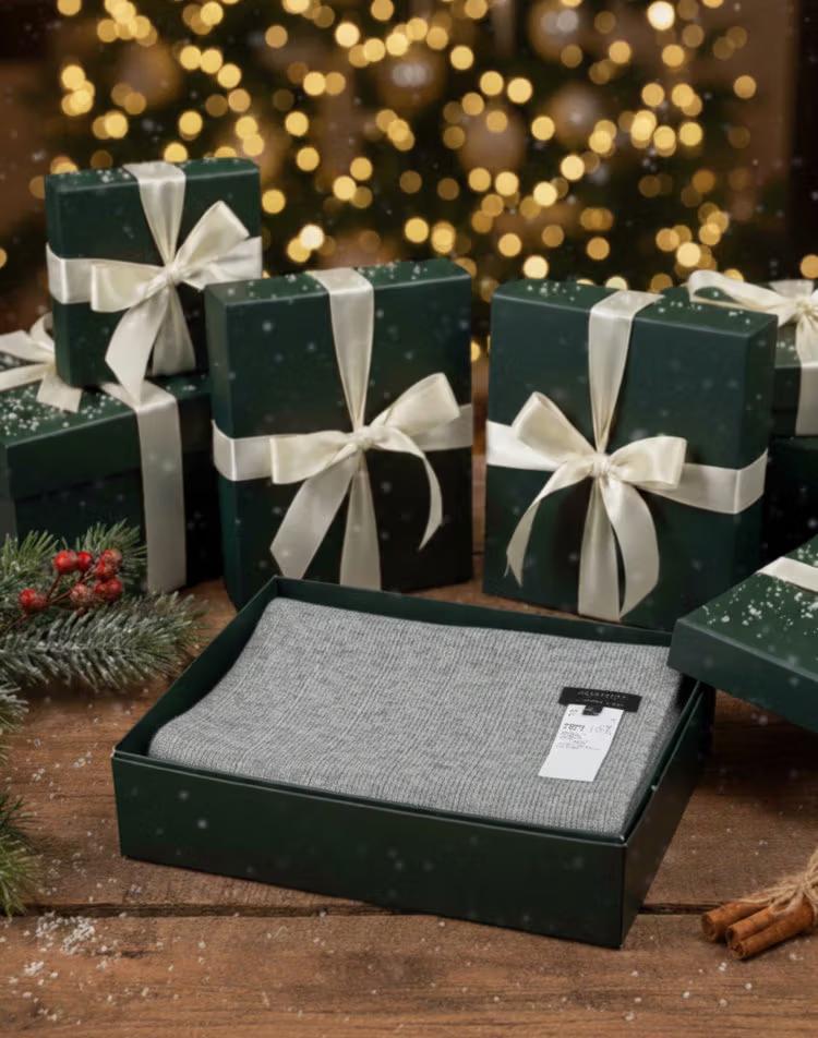 캐시미어 블렌드 머플러-라이트그레이