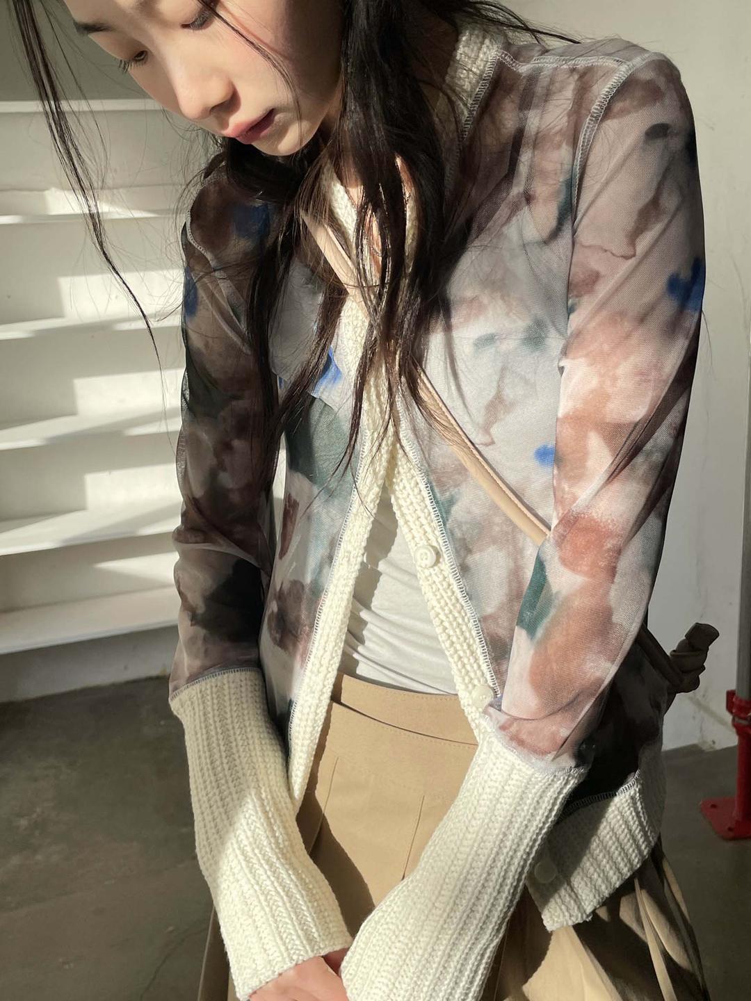 hommage mesh cardigan