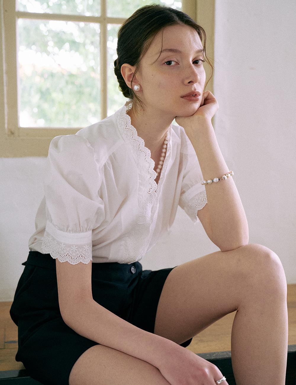 Rachel Lace Blouse (Ivory)