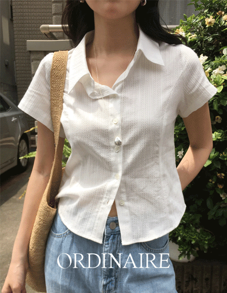 가내스라 [ordinaire] 오브 슬림 크롭 셔츠 (S-M/ S 단독주문시오늘출발)