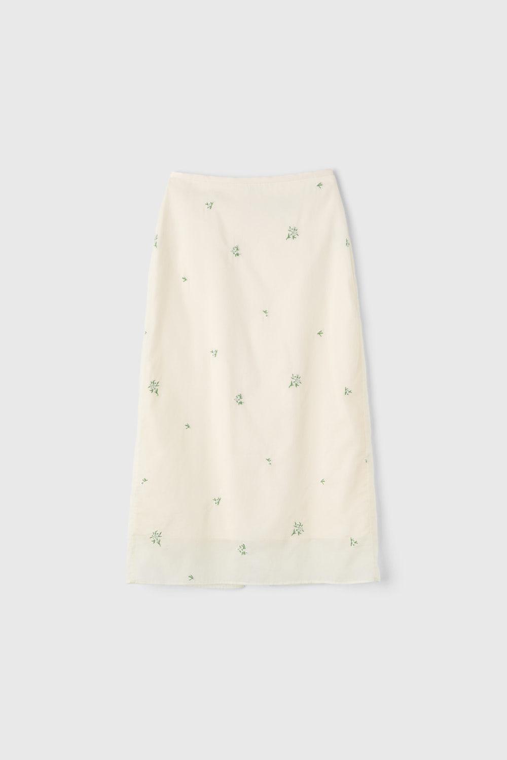 Q Floral Veil Sheer Layered Skirt_Cream