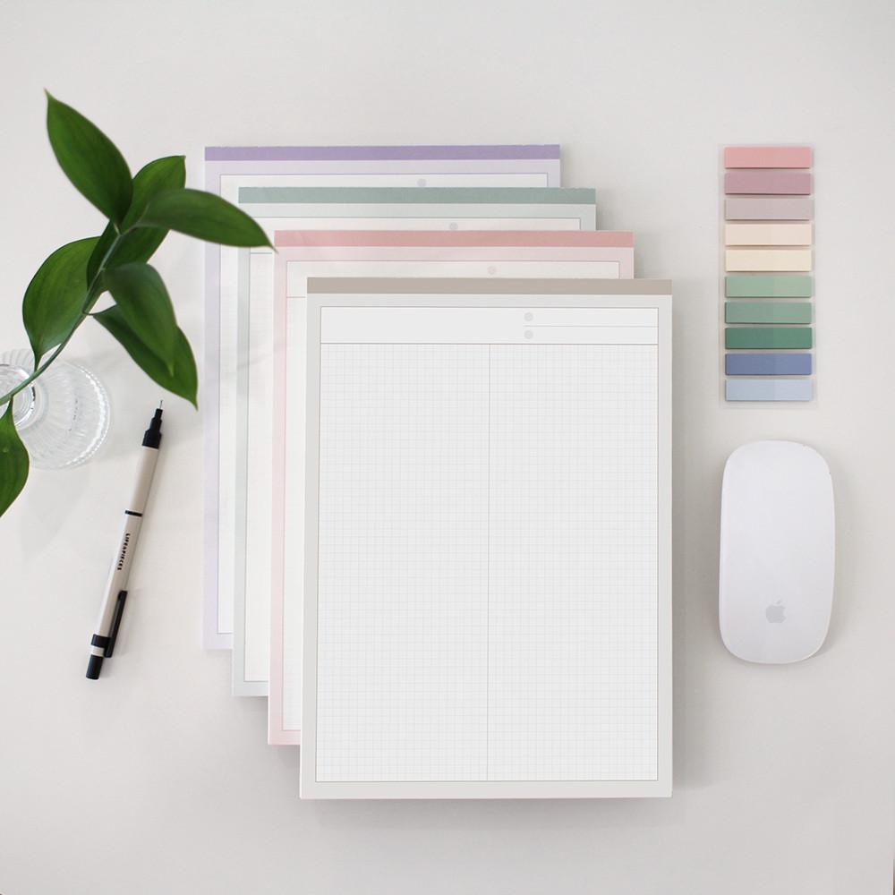 데얼스 모눈 노트패드 A4/B5/A5 떡메모지 메모패드 떡메