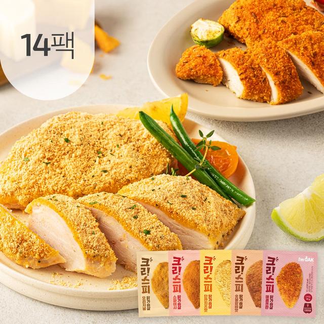 [7+7] 아임닭 크리스피 닭가슴살 90g 5종 14팩