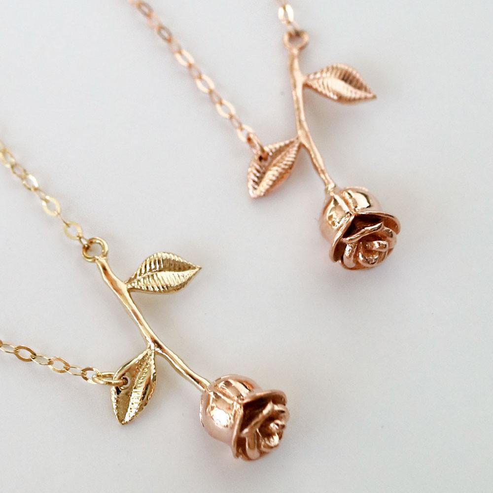 14K 그대에게 장미목걸이