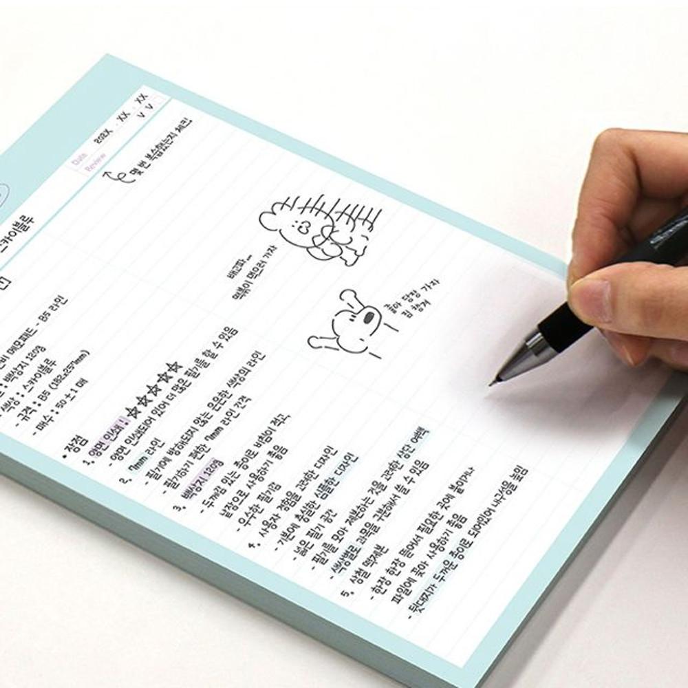 디자인 플랜비 메모패드 A5 떡메 방안지 라인노트 8종