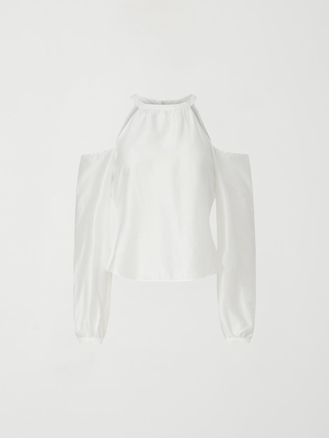 제니오 스완 홀터 블라우스