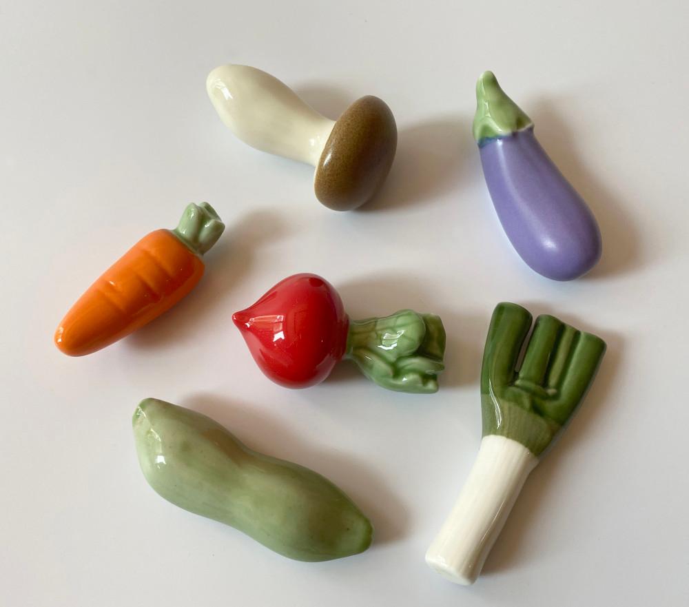 야채 버섯 수저 받침 젓가락 받침대 / 대파 홍당무 당근 가지 채소 수저받침