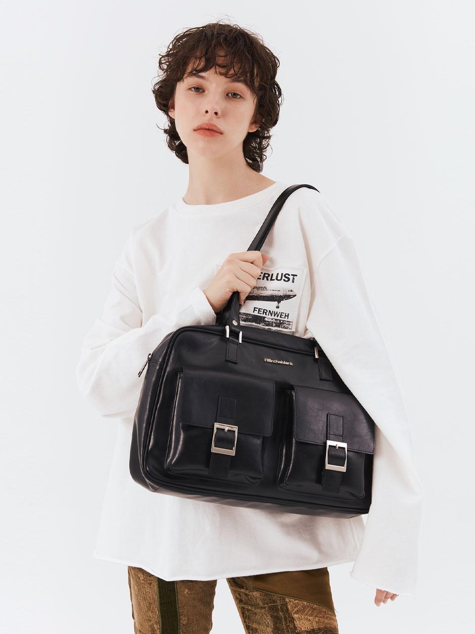 [9/20 순차발송] Trapezoid PK Shoulder Bag (black)