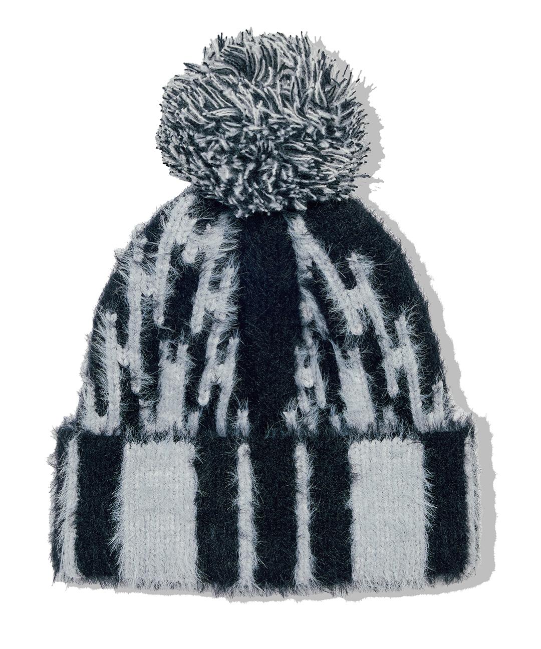 navajo pattern beanie black