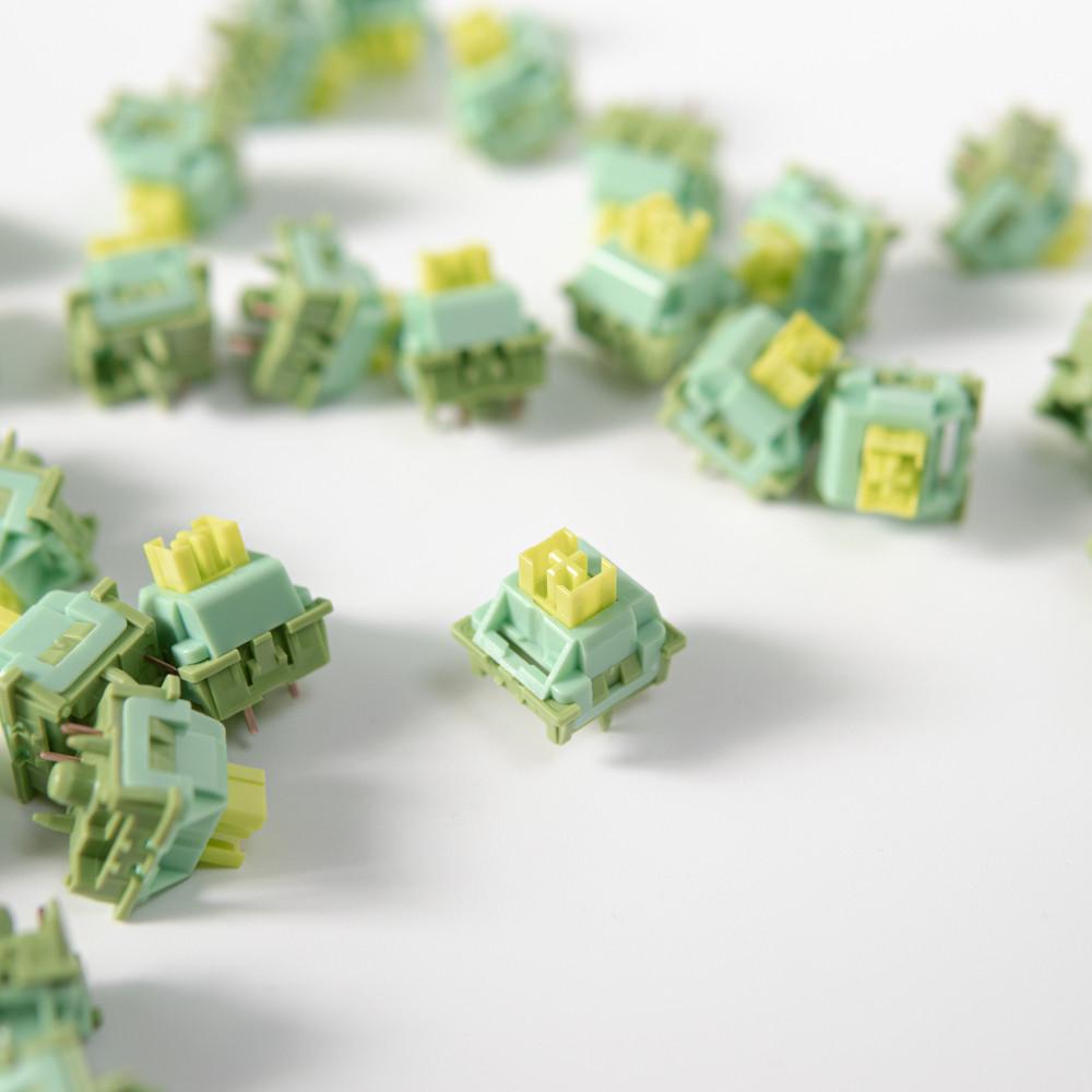 오테뮤 라임 축 V2 스위치 5pin outemu lime 저소음 택타일 사전 공장 윤활