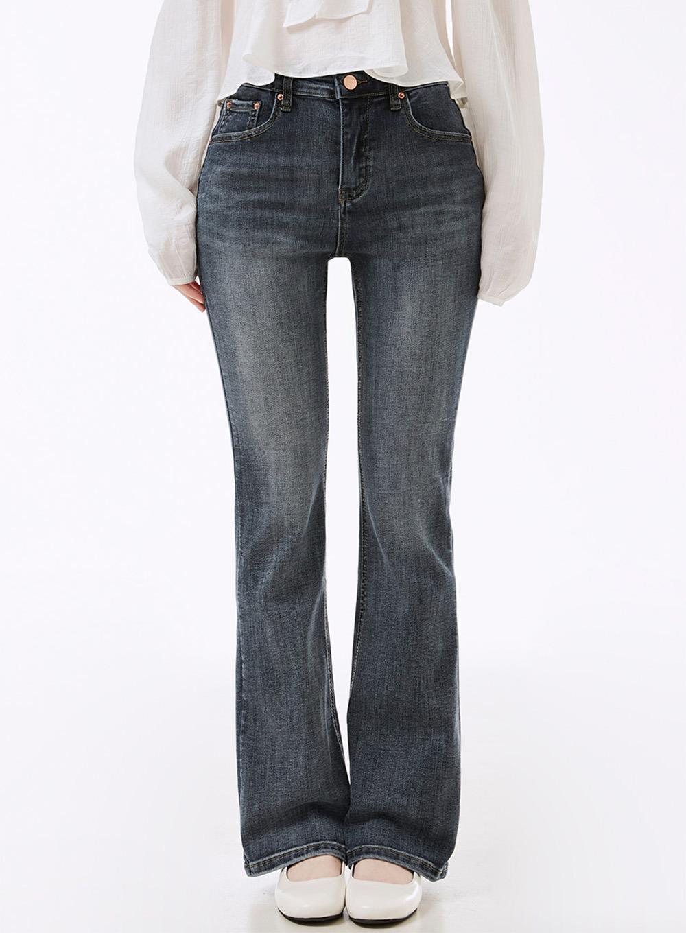 다비엔 워싱 세미부츠컷 데님팬츠 (히든밴딩)