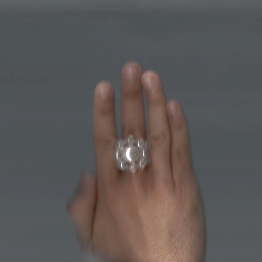 ivory bubble megaflower ring