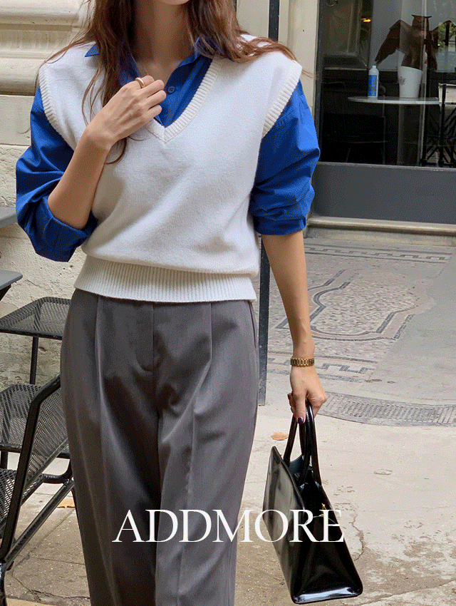 에드모어 [2만장돌파/니트조끼/니트베스트][MADE] mvs057 루이 브이넥 울 니트 베스트