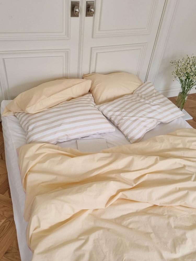 프리미엄 호텔 베딩 고밀도면 사각사각 이불커버 바닐라푸딩