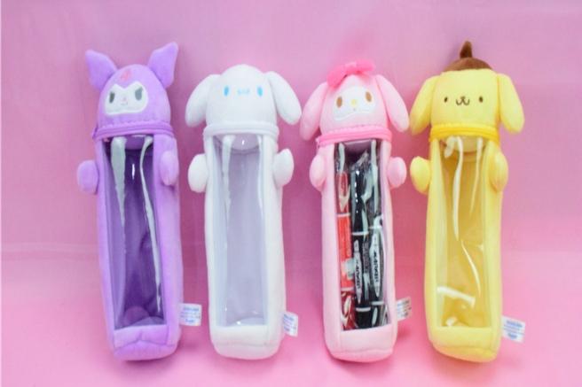반투명 원형 산리오 파우치 필통 마이멜로디 쿠로미 폼폼푸린 시나모롤 펜 케이스 필기구 수납