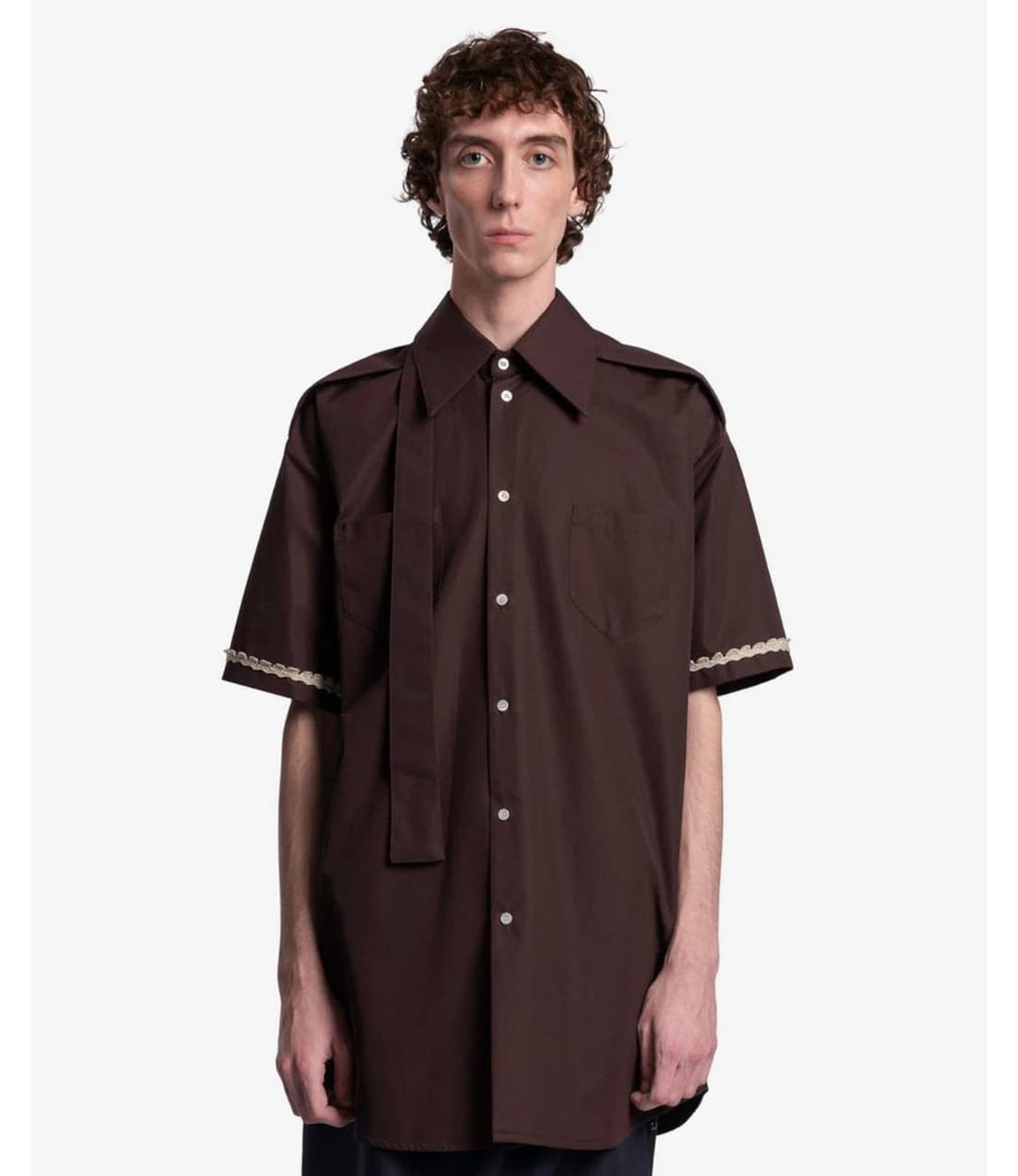 나마체코 SEBER 슬리브 자수 포플린 셔츠 브라운 S | 후루츠패밀리