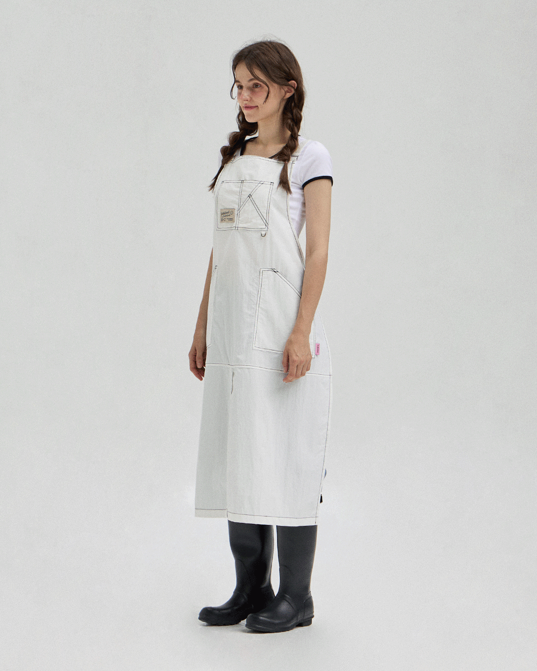 (UNISEX)포켓 스티치 POCKET STITCH APRON [WHITE]