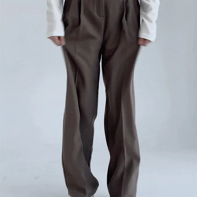 [기획] 빅사이즈 S-2XL 모클 핀턱 와이드 밴딩 슬랙스 하객룩
