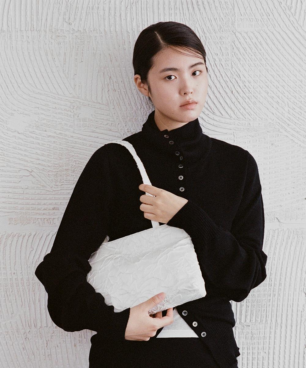 tae jacquard shoulder bag (cream)