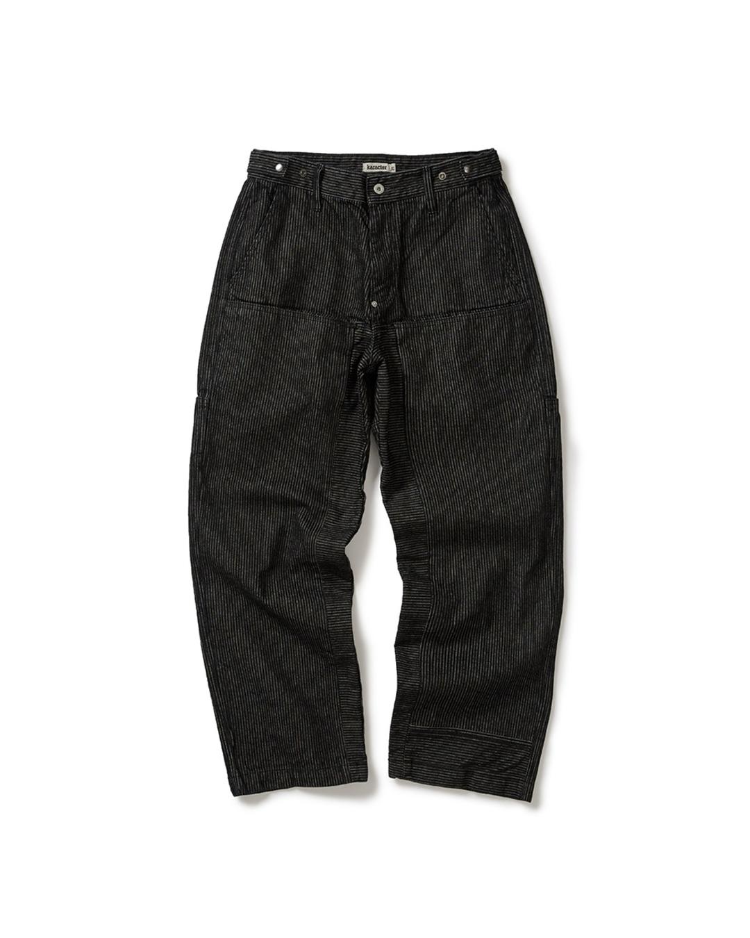 Stripe denim pants / Black