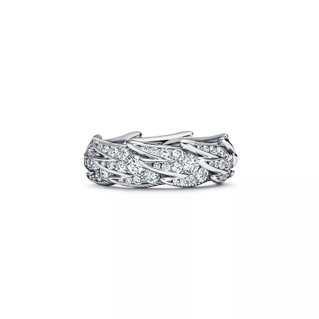 윙스 와이드 링, 플래티늄, 다이아몬드 세팅