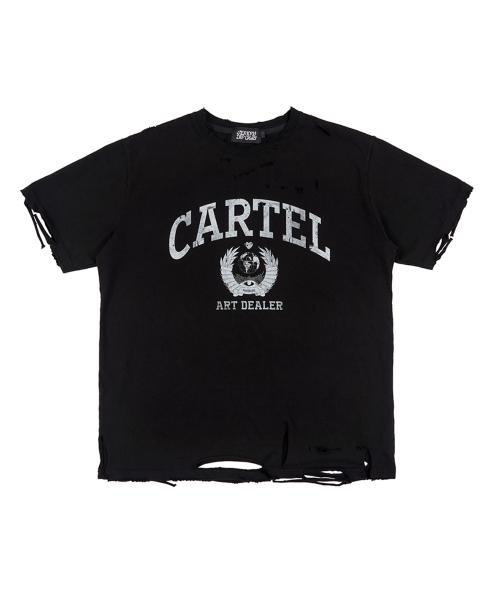 Cartel Hand Distressed T-shirt - Black