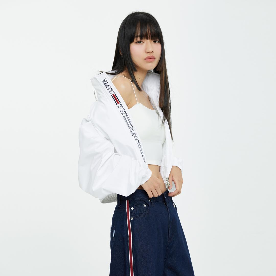 [TGT X RMTCRW]CROP WINDBREAKER JACKET_WHITE